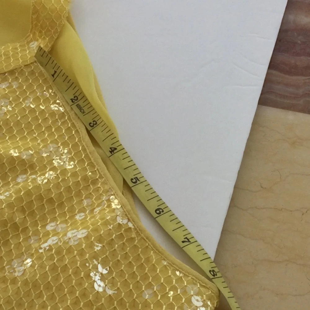 Yellow Sequen Women top sleeveless size small.          #255